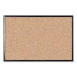Cork Bulletin Board with Black Aluminum Frame, 35 x 23, Natural Surface
