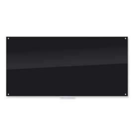 Black Glass Dry Erase Board, 96 x 47, Black Surface
