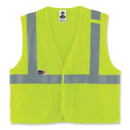 Ergodyne GloWear 8263FRHL Hi-Vis FR Safety Vest, Class 2, Mesh, Hook/Loop, Economy, S/M, Lime