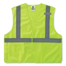 GloWear 8215BA-S Single Size Class 2 Economy Breakaway Mesh Vest, Polyester, Medium, Lime, Ships in 1-3 Business Days