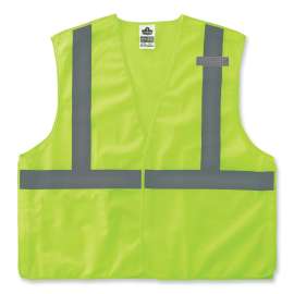 GloWear 8215BA-S Single Size Class 2 Economy Breakaway Mesh Vest, Polyester, 3X-Large, Lime, Ships in 1-3 Business Days