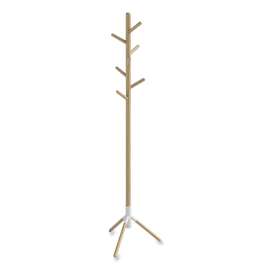 Resi Standing Coat Tree, 6 Hook, 17.25w x 17.25d x 69.5h, White, Ships in 1-3 Business Days