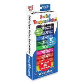 Kwik Stick Tempera Paint, 3.5", Assorted Colors, 12/Pack