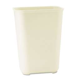 Fiberglass Wastebasket, 10 gal, Fiberglass, Beige