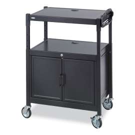 Safco Steel Adjustable AV Cart With Cabinet