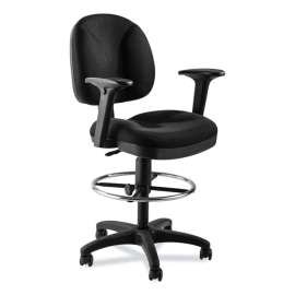 NPS - Comfort Series Black Plush Padded Plastic 24.5" to 34.5" Adjustable Task Chair with Arms