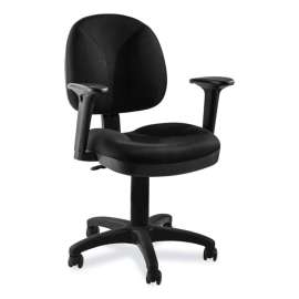 NPS - Comfort Series Black Plush Padded Plastic 18" to 22" Adjustable Task Chair with Arms