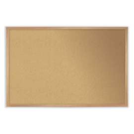 Natural Cork Bulletin Board with Wood Frame, 2'H x 3'W