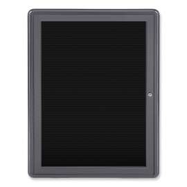 Ghent Ovation Letter Board - Indoor - 1 Door - Black w/Gray Frame - 24"W x 34"H