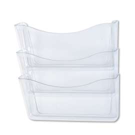 Unbreakable Wall Files, 3 Sections, A4/Letter Size, 13.75" x 3.13" x 29.38", Clear