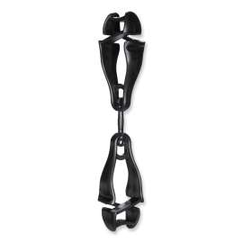 Ergodyne 3420-BULK Squids Swivel Glove Clip Holder, Dual Clips, 100-Pack, Black