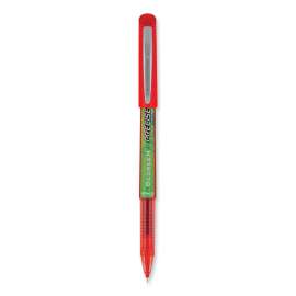 Precise V5 BeGreen Roller Ball Pen, Stick, Extra-Fine 0.5 mm, Red Ink, Red Barrel, Dozen