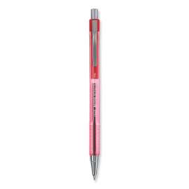 Better Ballpoint Pen, Retractable, Fine 0.7 mm, Red Ink, Translucent Red Barrel, Dozen