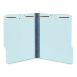 Top Tab Classification Folders, 1" Expansion, 2 Fasteners, Letter Size, Light Blue Exterior, 25/Box