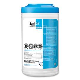 Sani-24 Germicidal Disposable Wipes, Extra-Large, 7 x 12, Unscented, White, 65/Pack