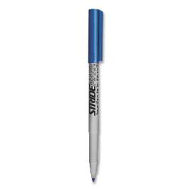 StrideMark Permanent Marker, Fine Bullet Tip, Blue, 12/Pack