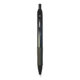 StrideRio Gel Pen, Retractable, Medium 0.7 mm, Black Ink, Translucent Black Barrel, 12/Box
