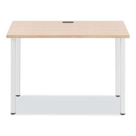 Essentials Writing Table-Desk, 42" x 23.82" x 29.53", Natural Wood/Silver