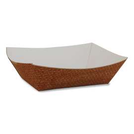Hearthstone Food Trays, 3.44 x 2.06 x 1.26, Brown/White, Paper, 1,000/Carton