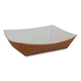 Hearthstone Food Trays, 4.5 x 2.63 x 1.5, Brown/White, Paper, 1,000/Carton