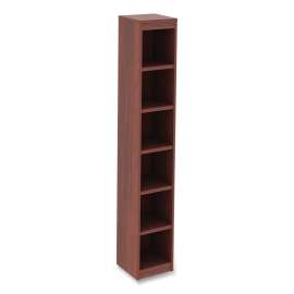 Alera Valencia Series Narrow Profile Bookcase, Six-Shelf, 11.81w x 11.81d x 71.73h, Medium Cherry