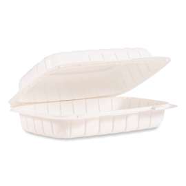 Hinged Lid Containers, Single Compartment, 6.5 x 9 x 2.75, White, Plastic, 200/Carton