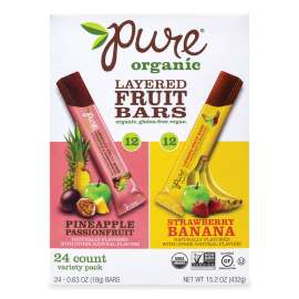 Layered Fruit Bars Variety Pack, Pineapple Passionfruit/Strawberry Banana, 0.63oz Bar, 24/Pack,Delivered in 1-4 Business Days