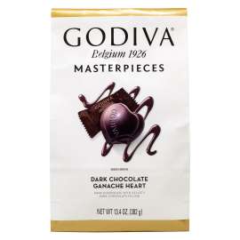 Masterpieces Dark Chocolate, Dark Chocolate Ganache Heart, 13.4 oz Bag, Delivered in 1-4 Business Days