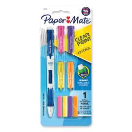 Clearpoint Mix and Match Mechanical Pencil, 0.7 mm, HB (#2.5), Black Lead, Clear Barrels, Green Accents/Assorted Tops