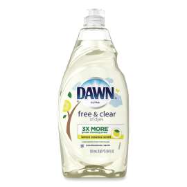 Free and Clear Dishwashing Liquid, Lemon Scent, 24 oz Squeeze Bottle, 10/Carton