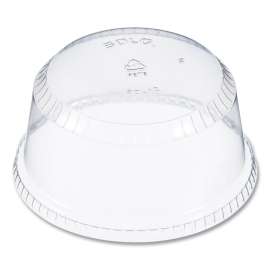 SoloServe PET Sundae Cup Lids, Fits 5.5 oz to 12 oz Cups, Clear, 1,000/Carton