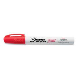 Permanent Paint Marker, Medium Bullet Tip, Red