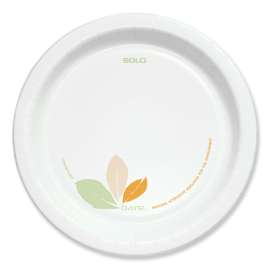 Bare Eco-Forward Clay-Coated Paper Dinnerware, Plate, 8.5" dia, White, 125/Pack, 4 Packs/Carton
