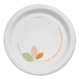Bare Eco-Forward Clay-Coated Paper Plate, ProPlanet Seal, 6" dia, Green/Tan, 1,000/Carton