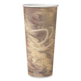 Single-Sided Poly Paper Hot Cups, 24 oz, Brown, 25/Bag, 20 Bags/Carton