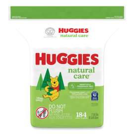Natural Care Sensitive Baby Wipes, 3.88 x 6.6, Unscented, White, 184/Pack, 3 Packs/Carton