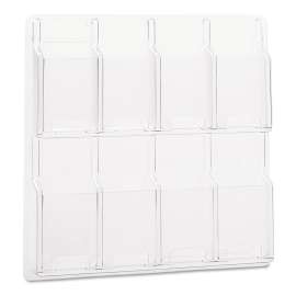 Reveal Clear Literature Displays, 8 Compartments, 20.5w x 2d x 20.5h, Clear