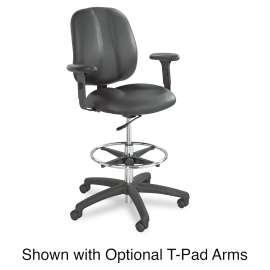 Apprentice II Extended-Height Chair, Supports Up to 250 lb, 22" to 32" Seat Height, Black