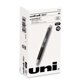 207 Signo Gel Ultra Micro Gel Pen, Retractable, Extra-Fine 0.38 mm, Black Ink, Smoke Barrel