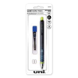 KuruToga Mechanical Pencil, 0.7 mm, HB (#2), Black Lead, Black/Green Barrel