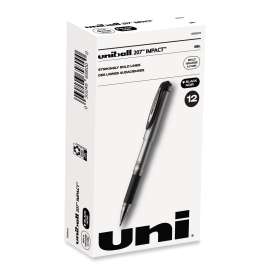 207 Impact Gel Pen, Stick, Bold 1 mm, Black Ink, Silver/Black Barrel
