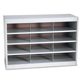Steel Project Center Organizer, 12 Pockets, 37.5 x 15.75 x 25.75, Gray