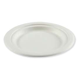 Bagasse PFAS-Free Dinnerware, Plate, 6", White, 1,000/Carton
