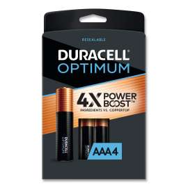 Optimum Alkaline AAA Batteries, 4/Pack