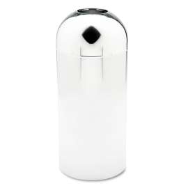 Dome Top Receptacle with Open Top, 15 gal, Steel, Chrome