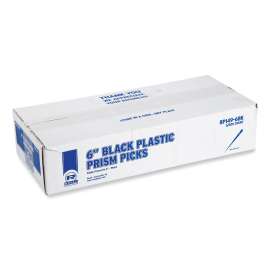 prism picks, 6", black, 500/box, 5 boxes/carton