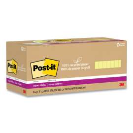 Post-it Recycled Super Sticky Notes, 3" x 3"