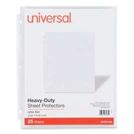 Side-Load Poly Sheet Protectors, Heavy Gauge, Letter Size, Clear, 25/Pack