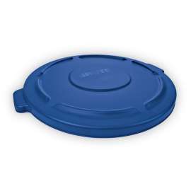 Round Flat Top Lid, for 32 gal Round BRUTE Containers, 22.25" Diameter, Blue