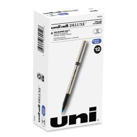 Deluxe Roller Ball Pen, Stick, Fine 0.7 mm, Blue Ink, Champagne Barrel, Dozen